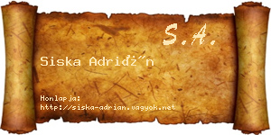 Siska Adrián névjegykártya